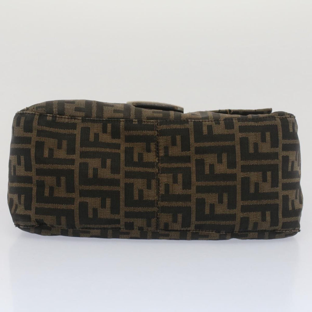 FENDI Zucca Canvas Mamma Baguette Shoulder Bag Black Brown bs7918
