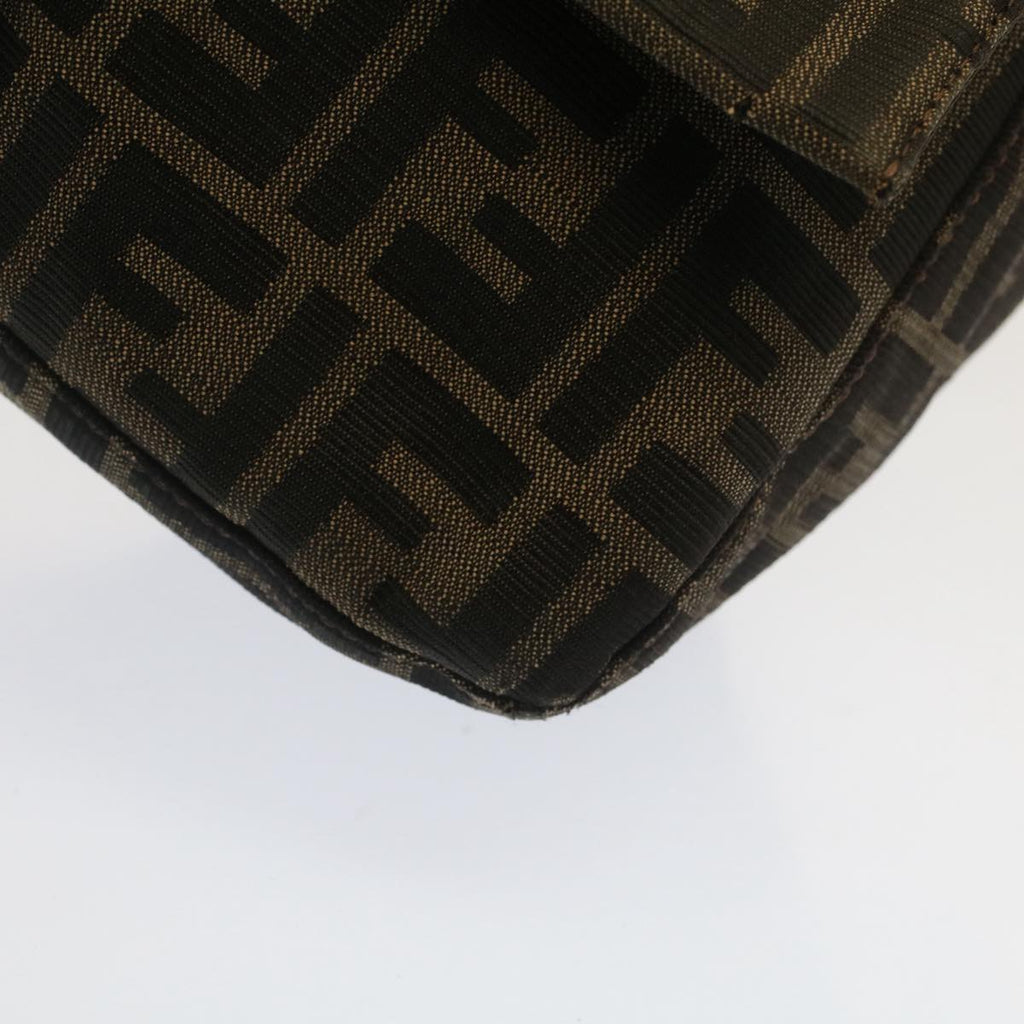 FENDI Zucca Canvas Mamma Baguette Shoulder Bag Black Brown bs7918