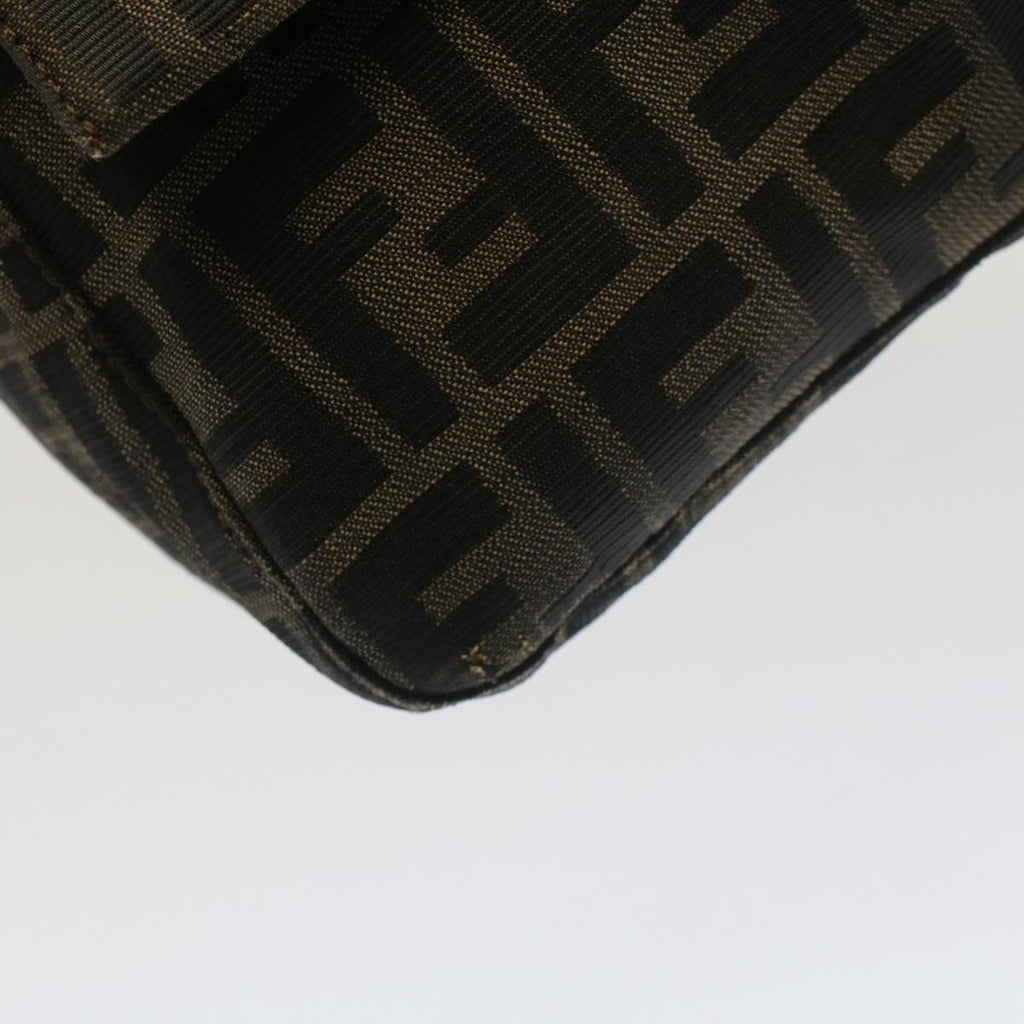 FENDI Zucca Canvas Mamma Baguette Shoulder Bag Black Brown bs7918