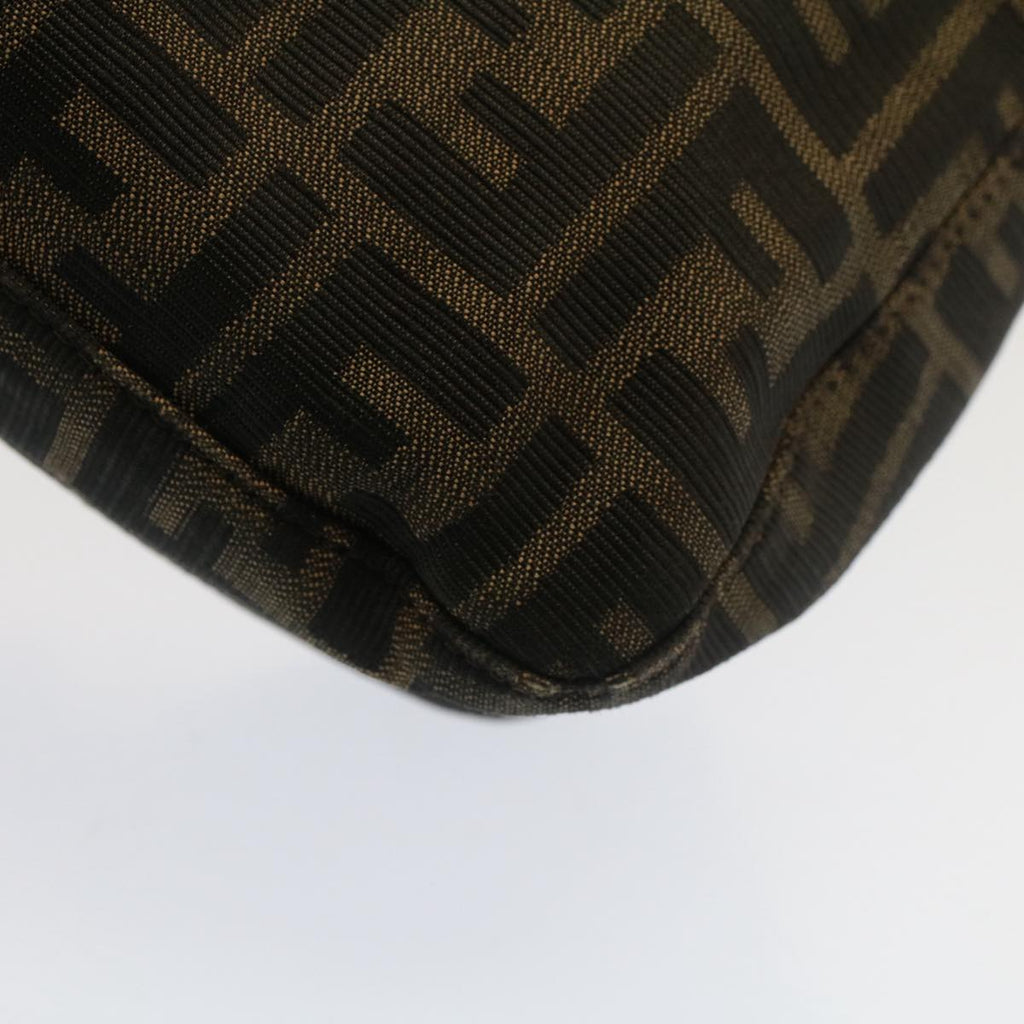 FENDI Zucca Canvas Mamma Baguette Shoulder Bag Black Brown bs7918