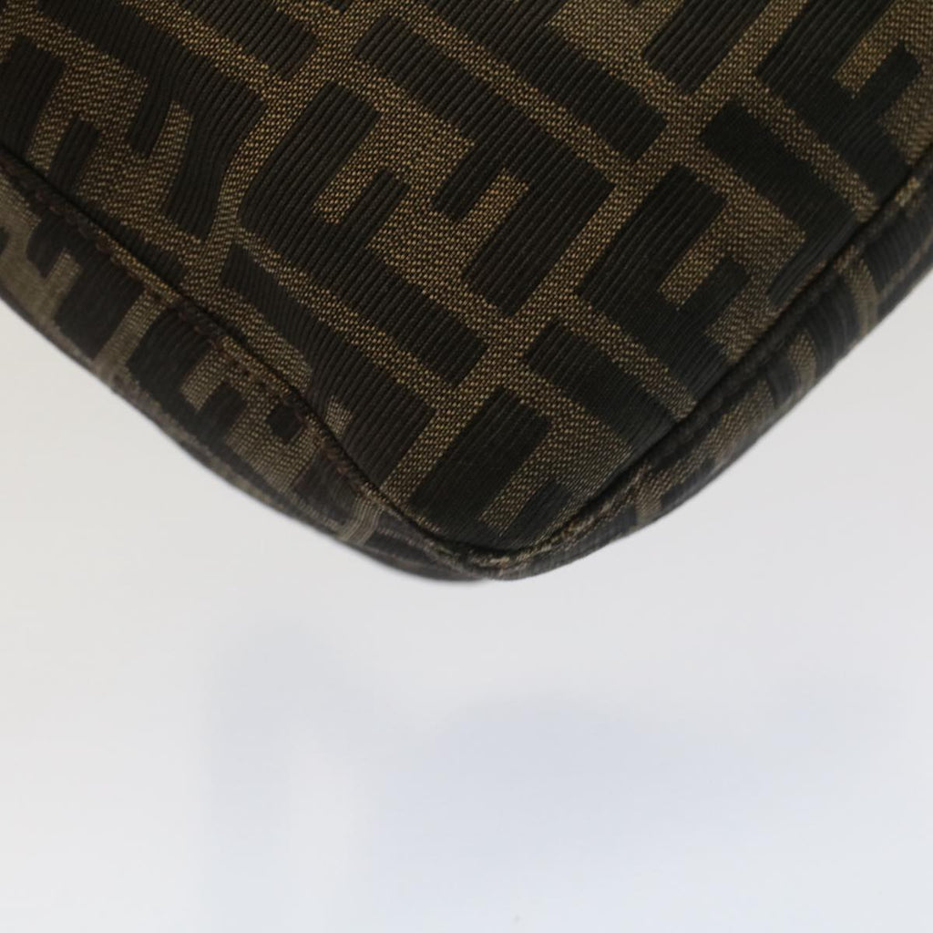 FENDI Zucca Canvas Mamma Baguette Shoulder Bag Black Brown bs7918
