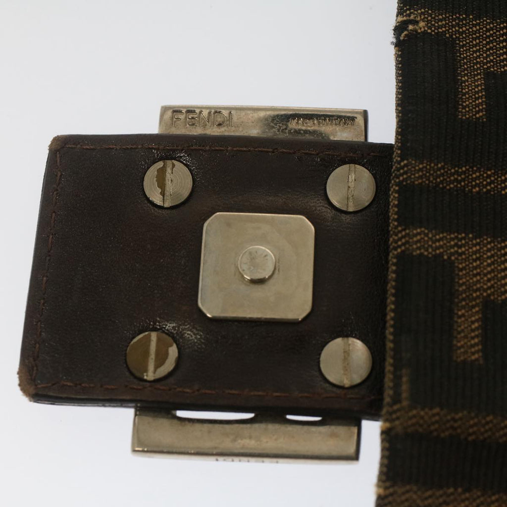 FENDI Zucca Canvas Mamma Baguette Shoulder Bag Black Brown bs7918