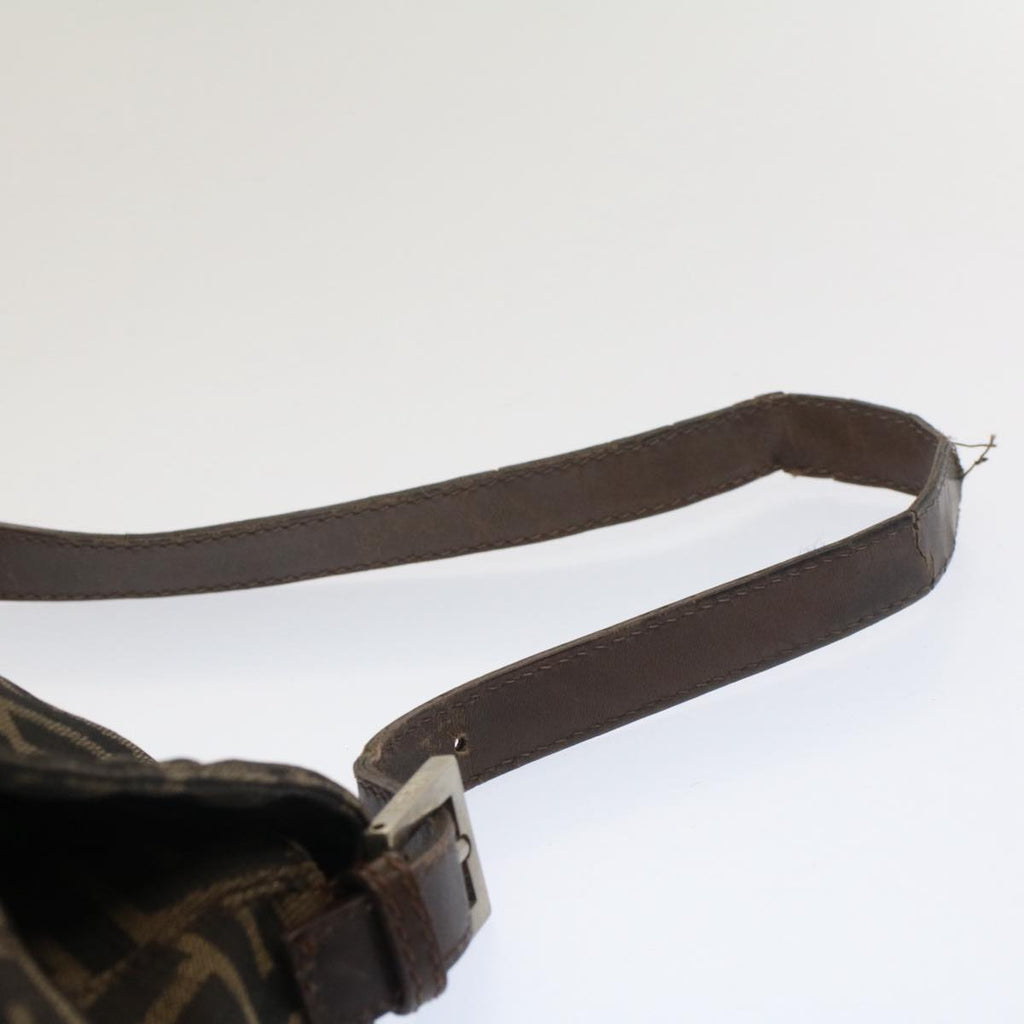 FENDI Zucca Canvas Mamma Baguette Shoulder Bag Black Brown bs7918