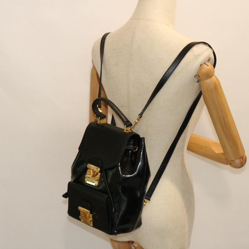FENDI Backpack Leather Black bs7930