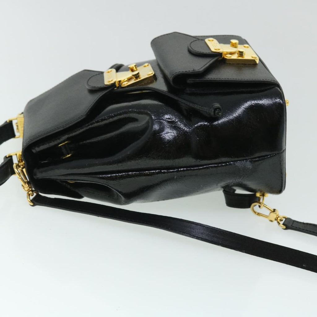 FENDI Backpack Leather Black bs7930