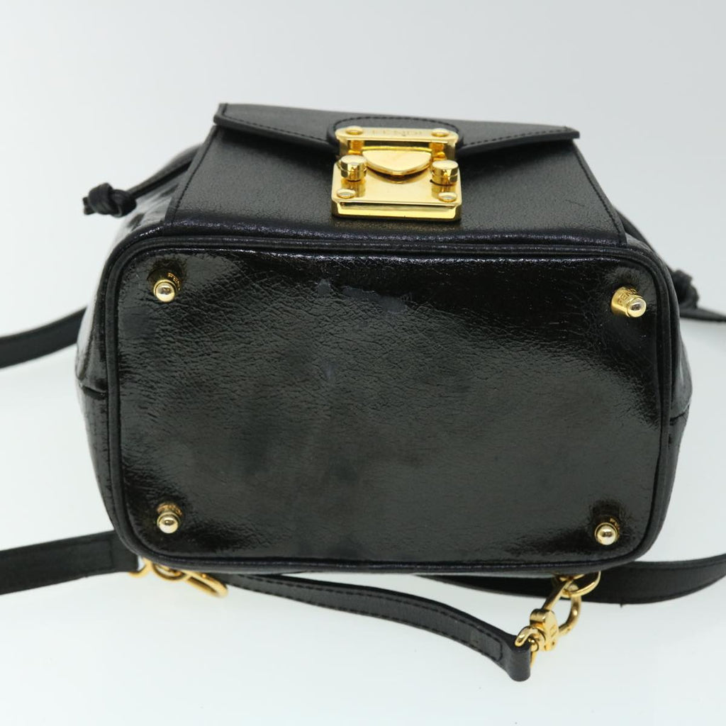 FENDI Backpack Leather Black bs7930