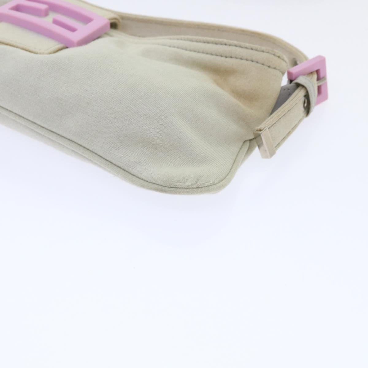 FENDI Mamma Baguette Shoulder Bag cotton Beige Pink bs7965