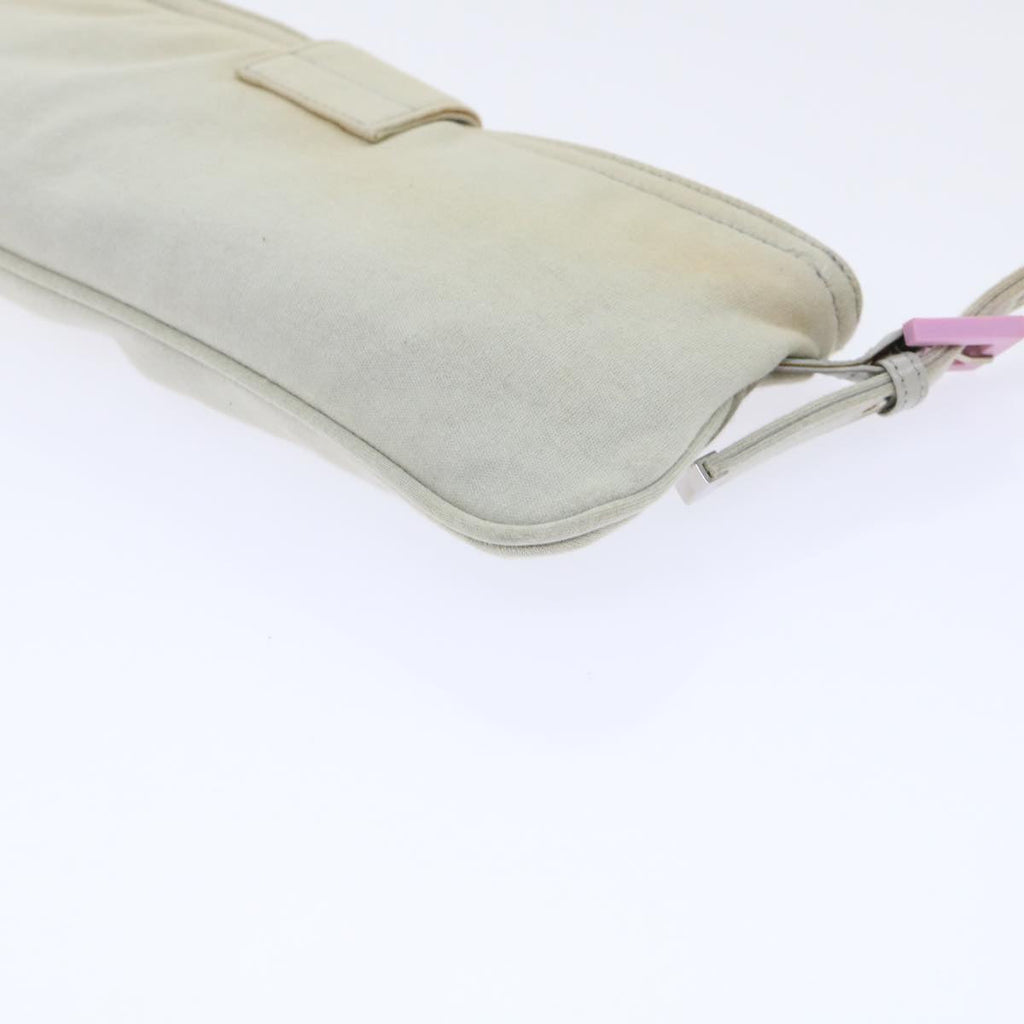 FENDI Mamma Baguette Shoulder Bag cotton Beige Pink bs7965