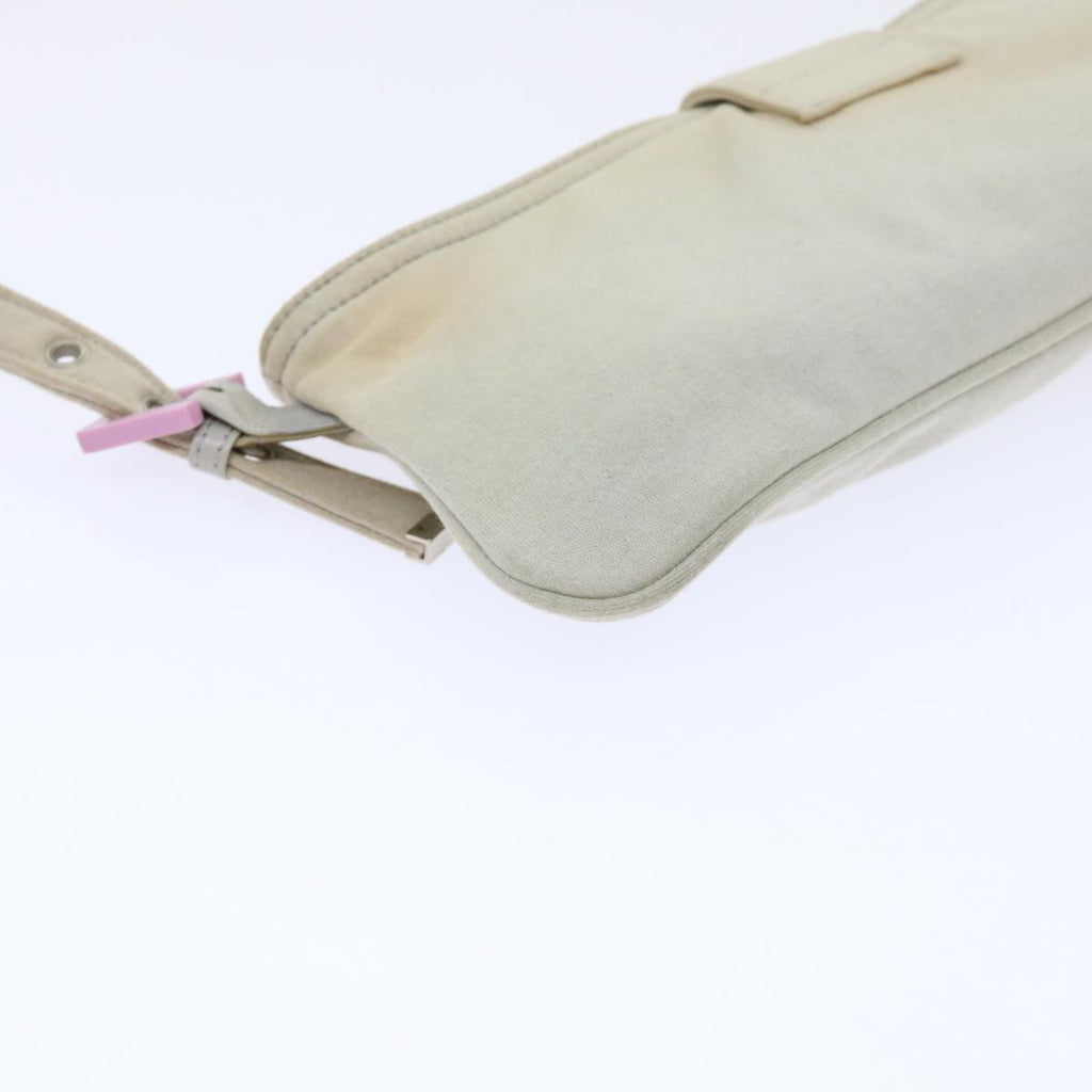 FENDI Mamma Baguette Shoulder Bag cotton Beige Pink bs7965