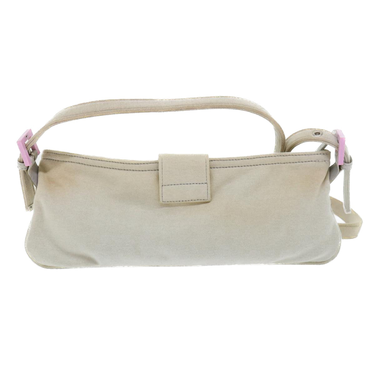 FENDI Mamma Baguette Shoulder Bag cotton Beige Pink bs7965