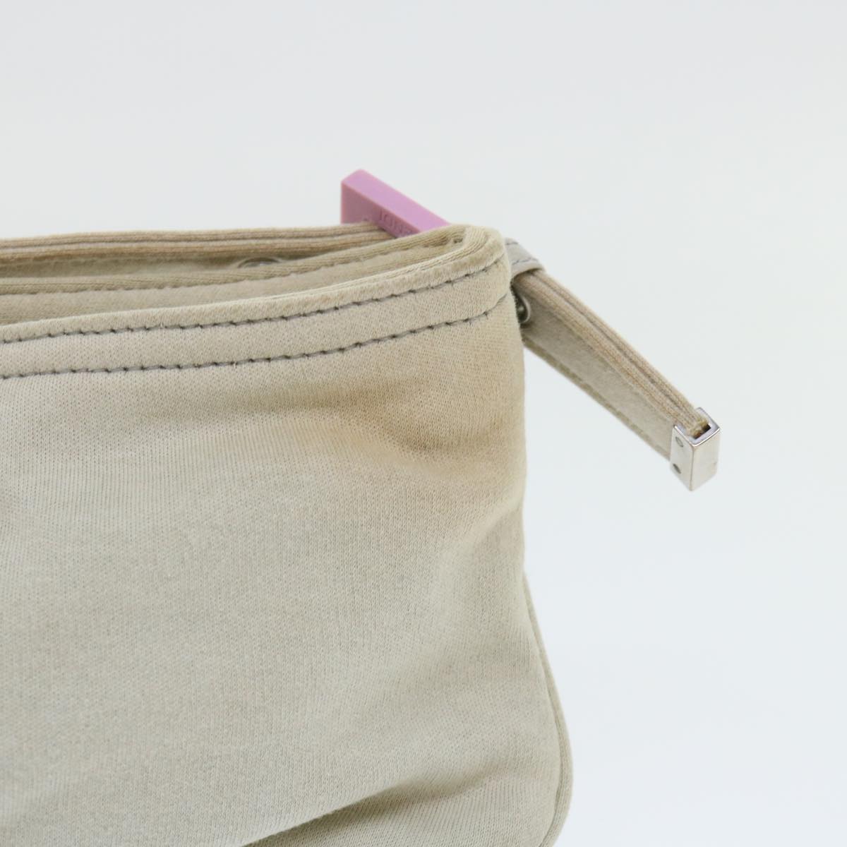 FENDI Mamma Baguette Shoulder Bag cotton Beige Pink bs7965