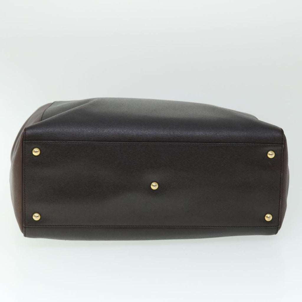 FENDI Hand Bag Leather PVC Leather Brown bs8008