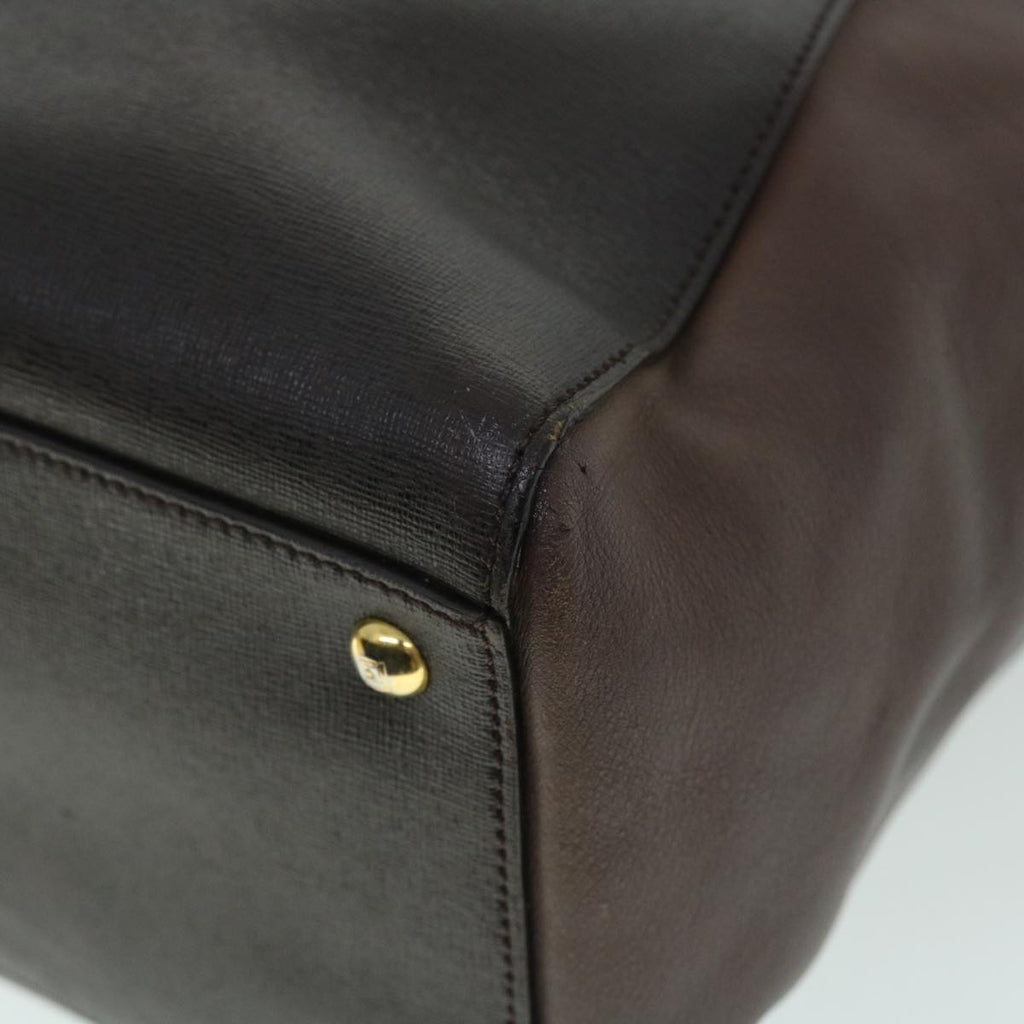 FENDI Hand Bag Leather PVC Leather Brown bs8008