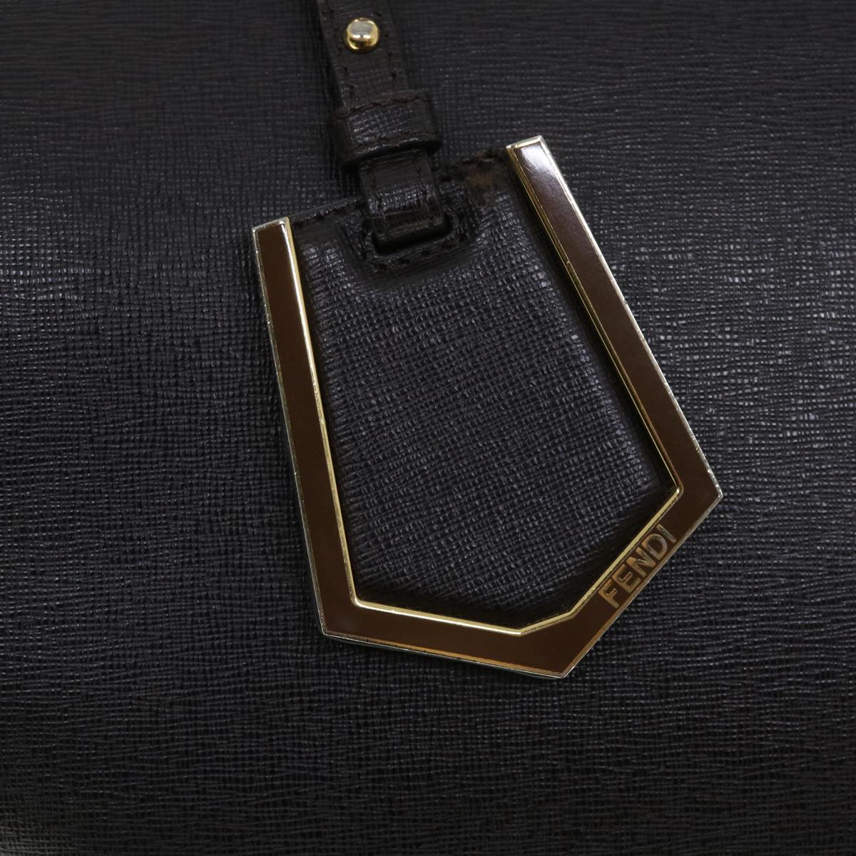 FENDI Hand Bag Leather PVC Leather Brown bs8008