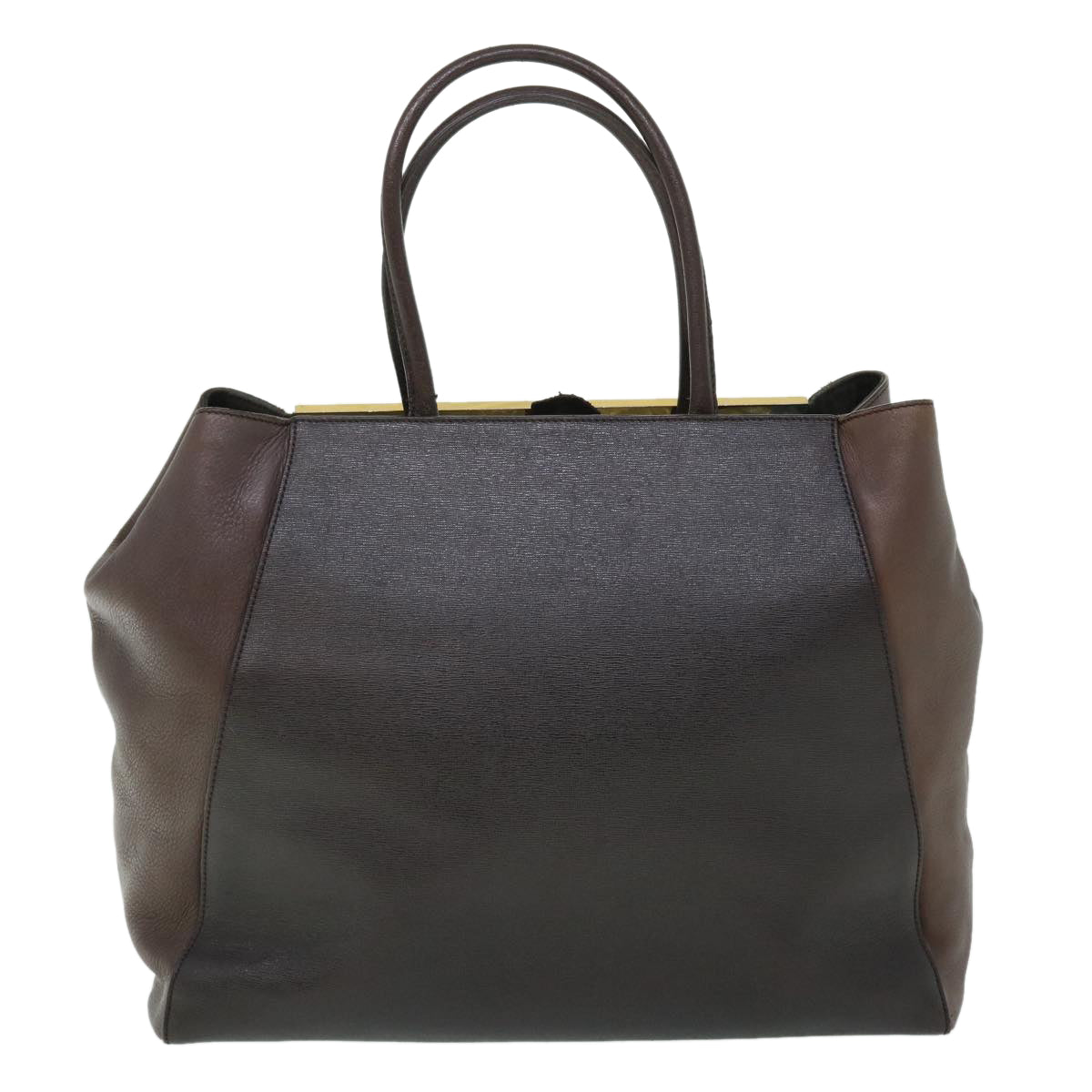 FENDI Hand Bag Leather PVC Leather Brown bs8008