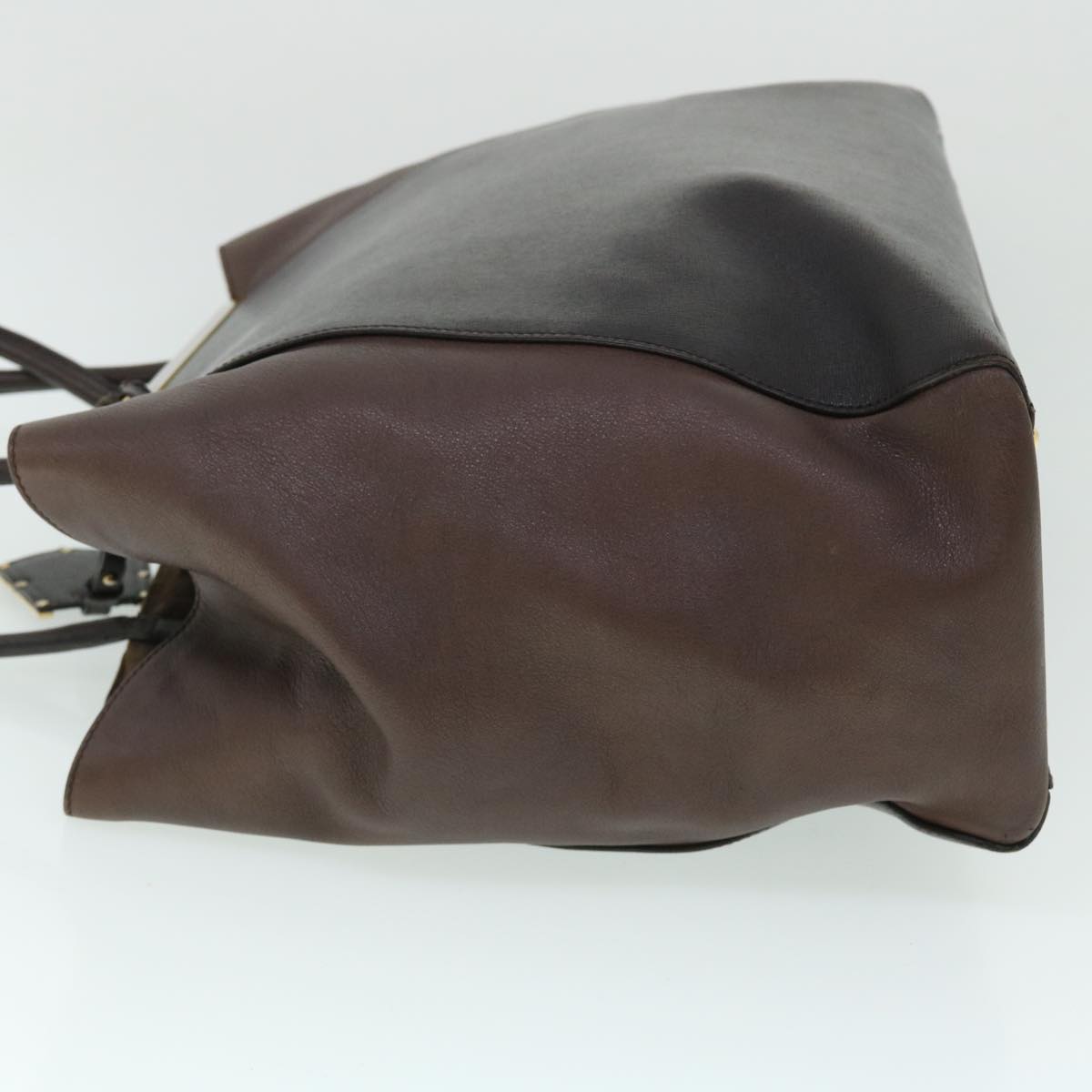 FENDI Hand Bag Leather PVC Leather Brown bs8008