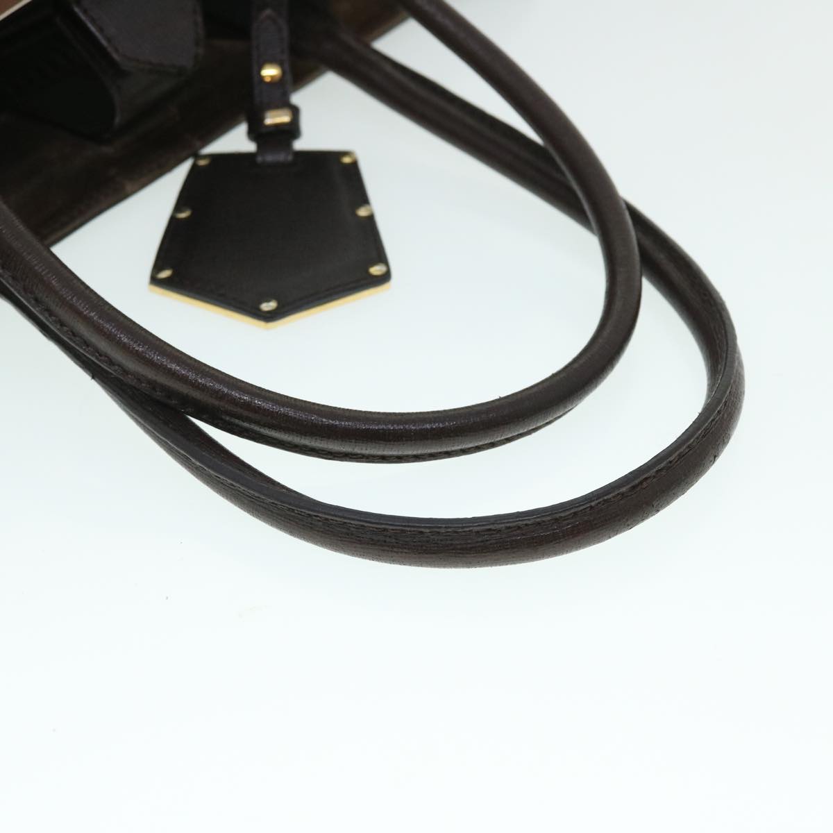 FENDI Hand Bag Leather PVC Leather Brown bs8008