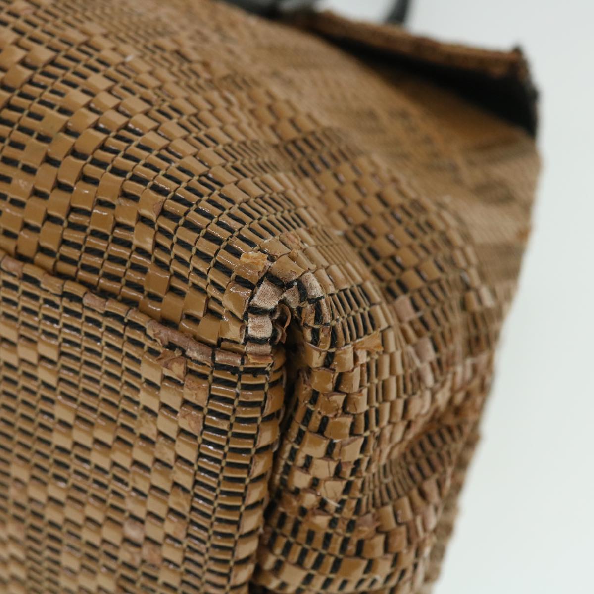 FENDI Mamma Baguette Shoulder Bag Canvas Brown bs8010