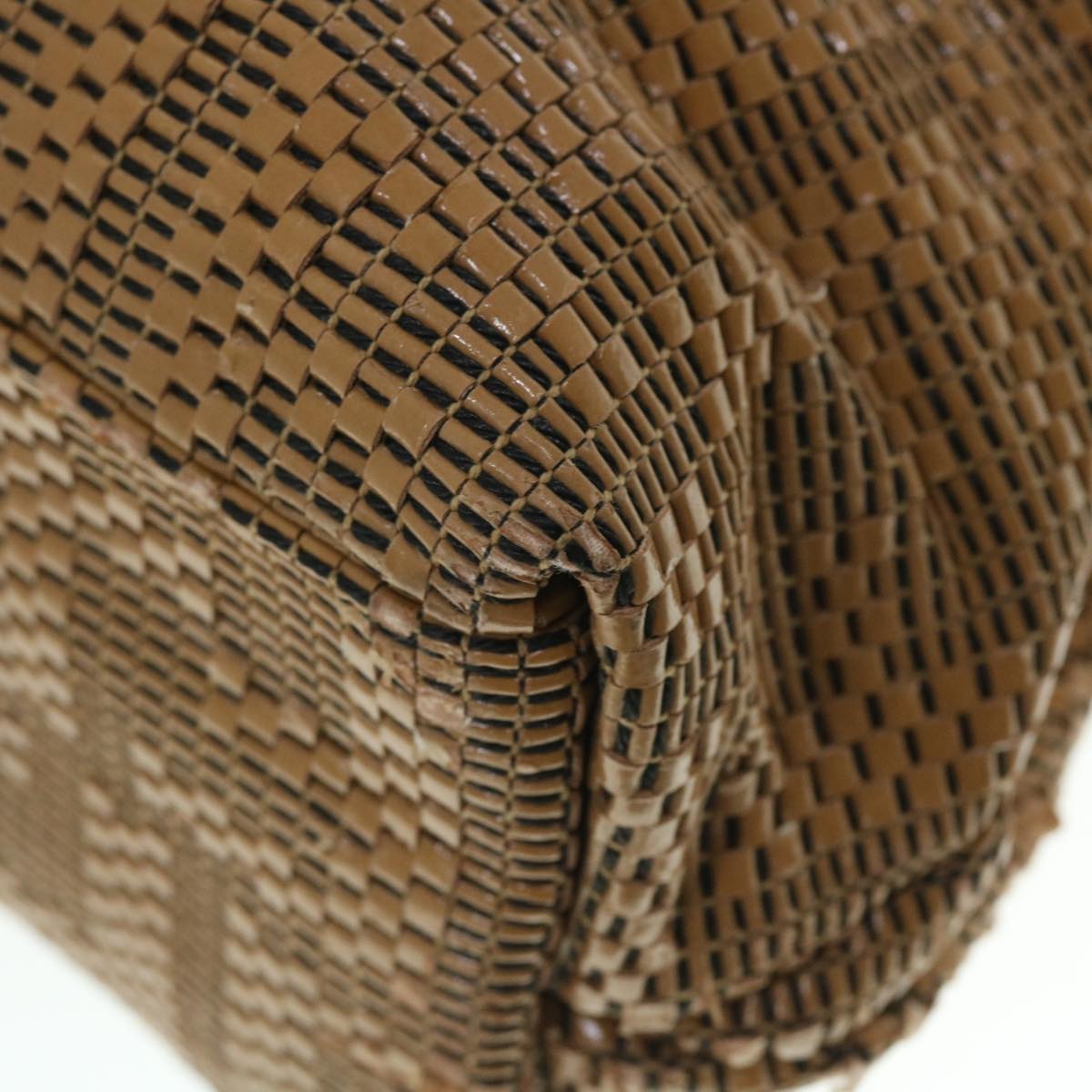 FENDI Mamma Baguette Shoulder Bag Canvas Brown bs8010