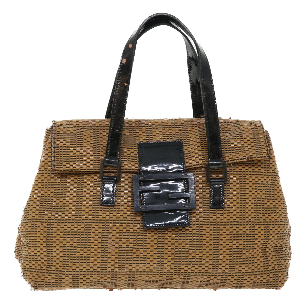 FENDI Mamma Baguette Shoulder Bag Canvas Brown bs8010