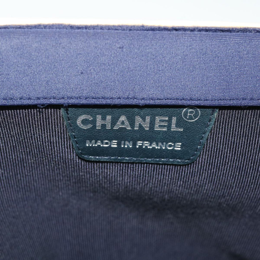 CHANEL Hand Bag Canvas Navy CC bs8016