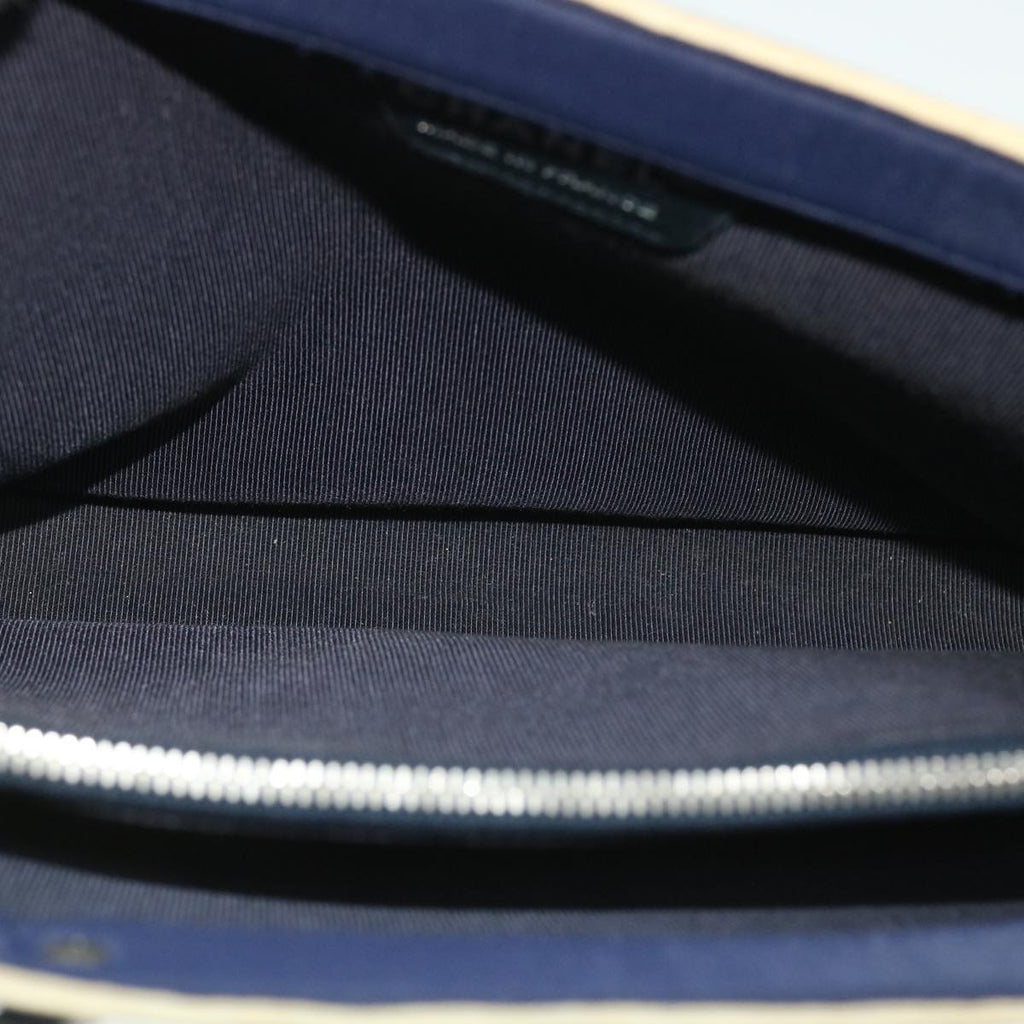 CHANEL Hand Bag Canvas Navy CC bs8016