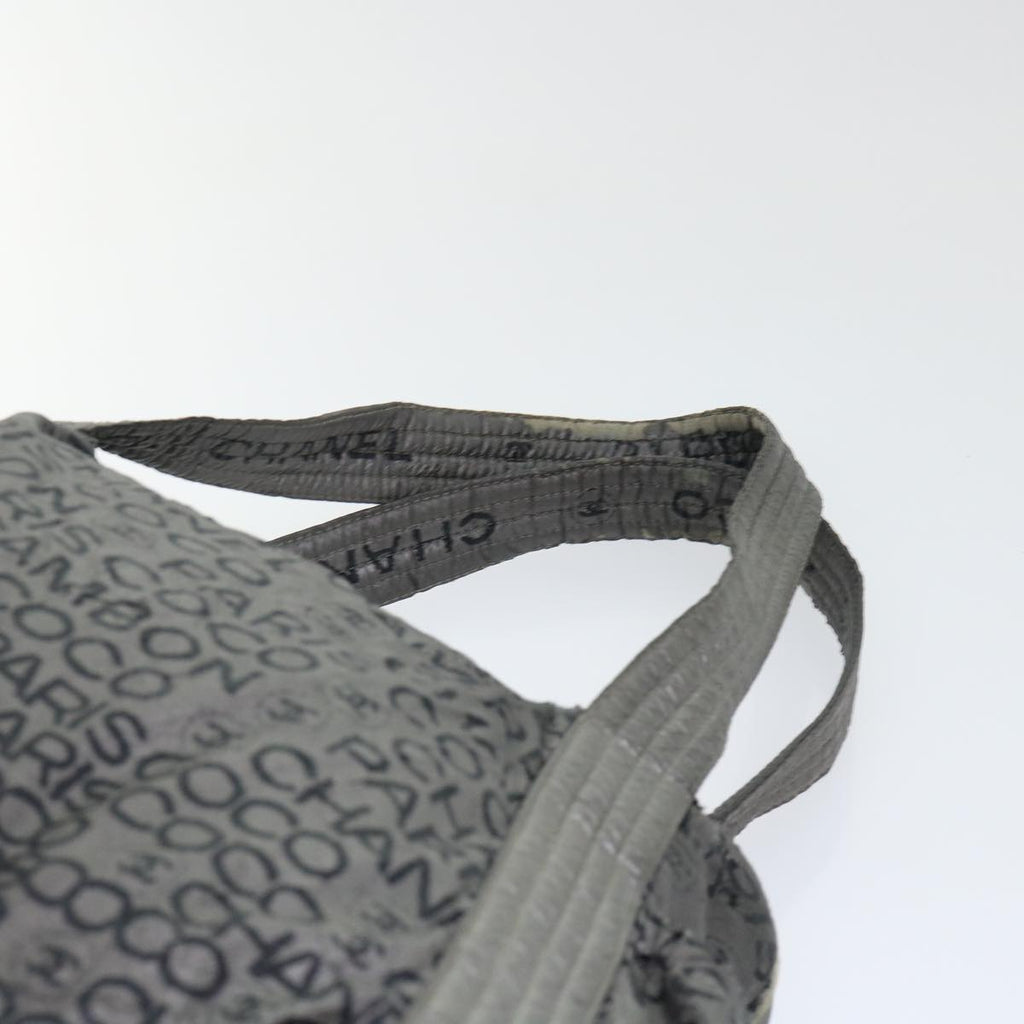 CHANEL Unlimited Shoulder Bag Nylon Silver CC bs8018