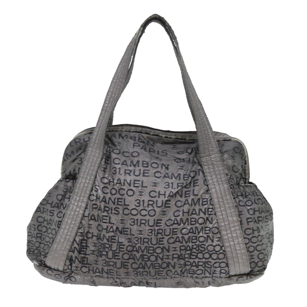 CHANEL Unlimited Shoulder Bag Nylon Silver CC bs8018