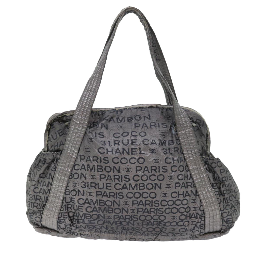 CHANEL Unlimited Shoulder Bag Nylon Silver CC bs8018