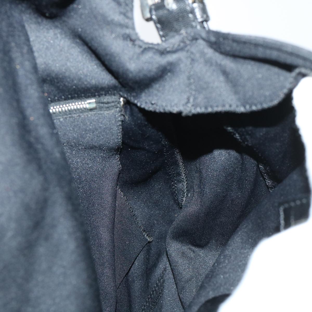 FENDI Mamma Baguette Shoulder Bag Nylon Leather Black bs8028