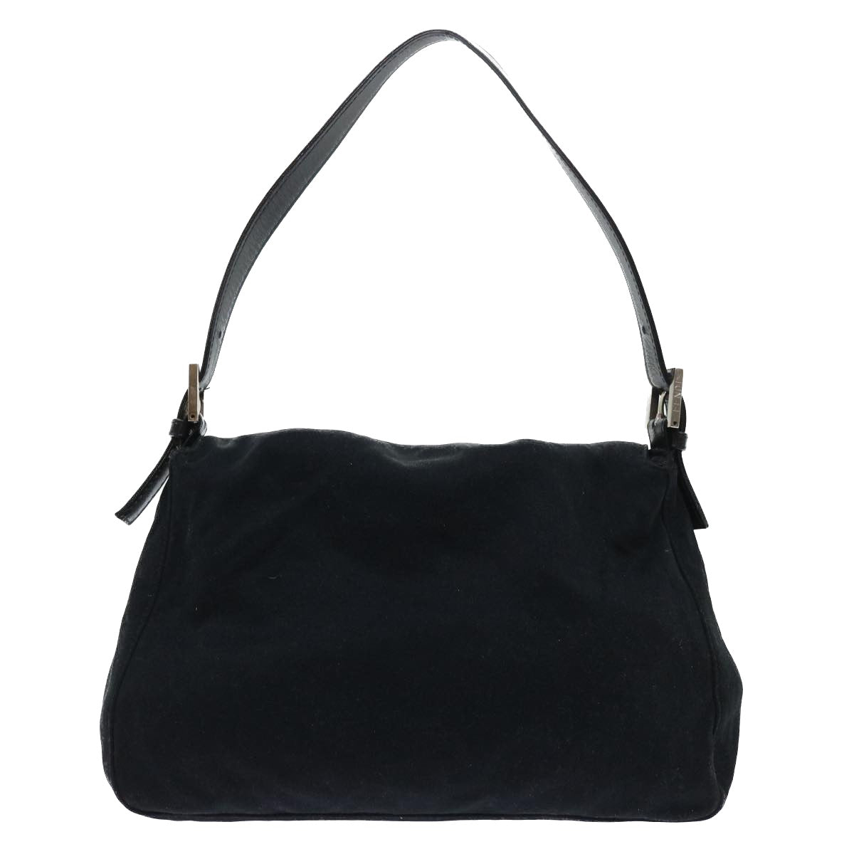 FENDI Mamma Baguette Shoulder Bag Nylon Leather Black bs8028