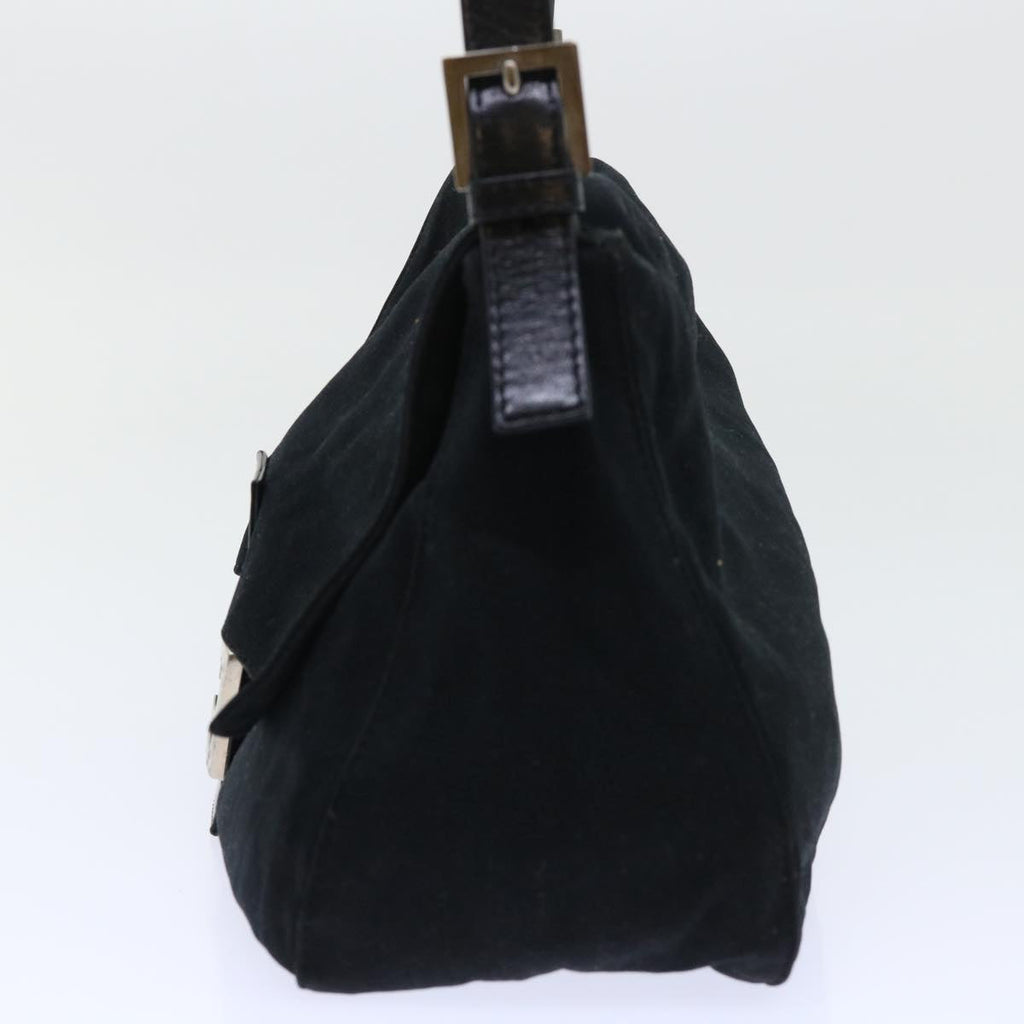 FENDI Mamma Baguette Shoulder Bag Nylon Leather Black bs8028