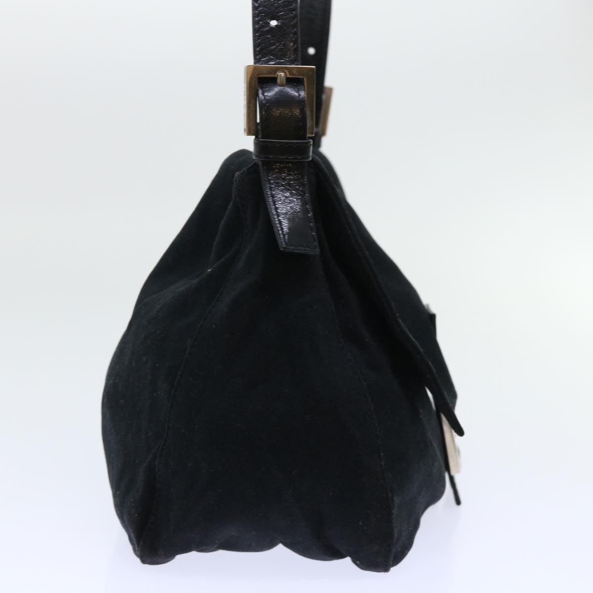 FENDI Mamma Baguette Shoulder Bag Nylon Leather Black bs8028