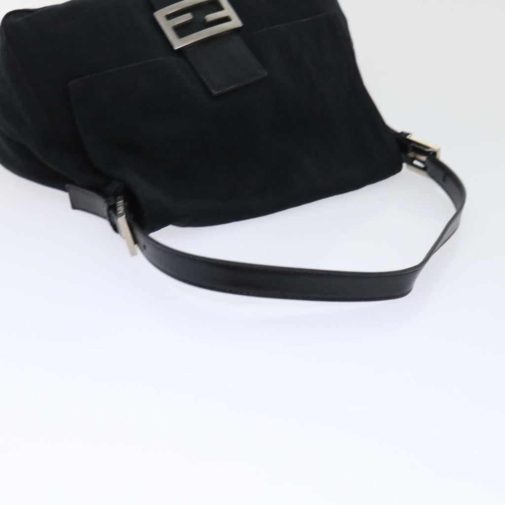 FENDI Mamma Baguette Shoulder Bag Nylon Leather Black bs8028
