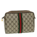 GUCCI GG Canvas Web Sherry Line Clutch Bag Beige Red Green 89 01 012 bs8038
