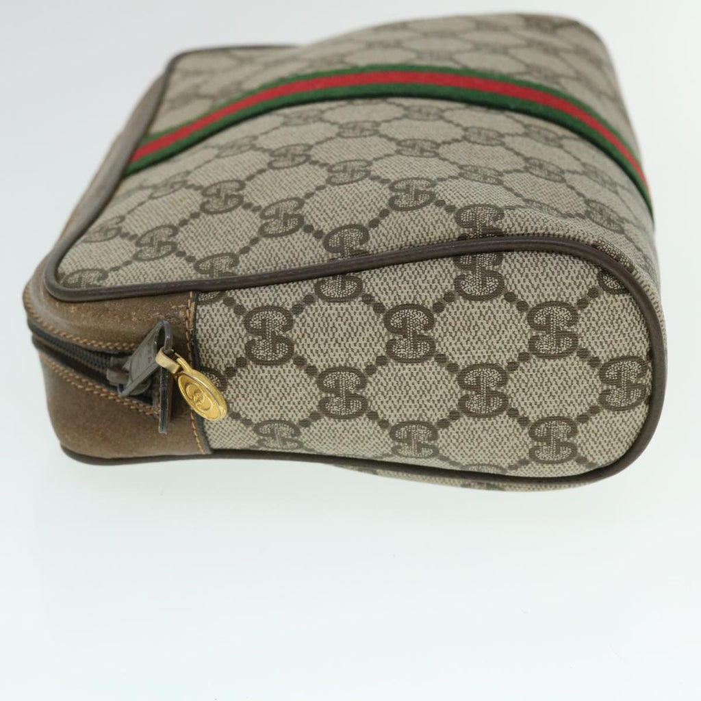 GUCCI GG Canvas Web Sherry Line Clutch Bag Beige Red Green 89 01 012 bs8038