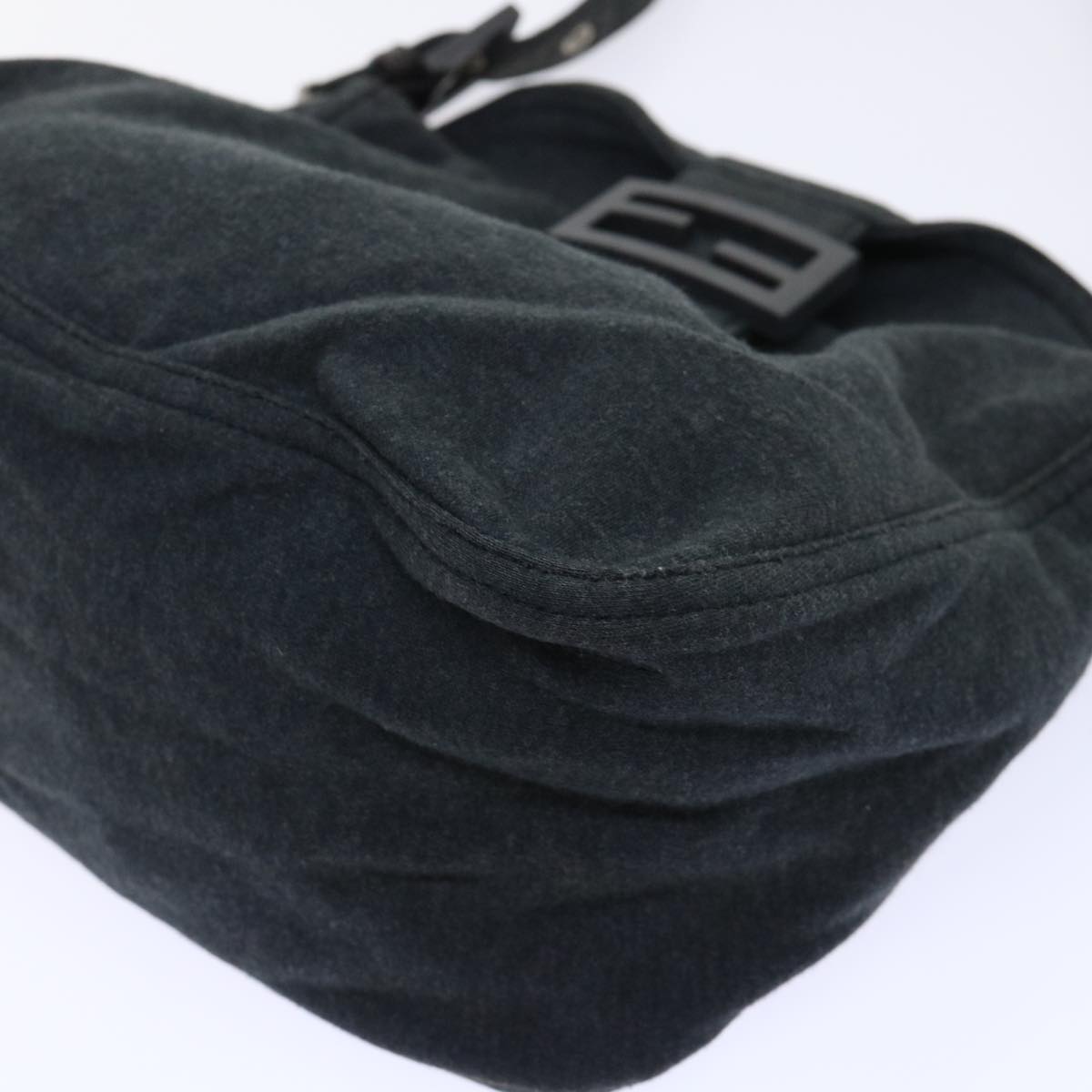 FENDI Mamma Baguette Shoulder Bag Cotton Gray 2305 26426 099 bs8040