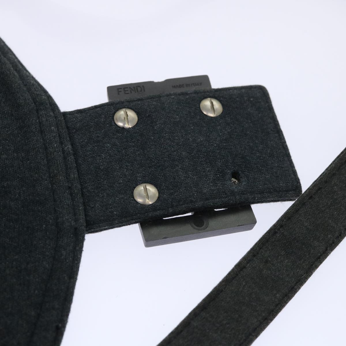 FENDI Mamma Baguette Shoulder Bag Cotton Gray 2305 26426 099 bs8040