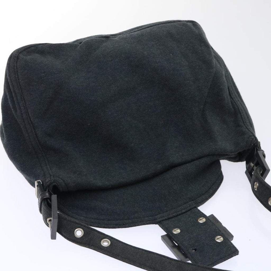 FENDI Mamma Baguette Shoulder Bag Cotton Gray 2305 26426 099 bs8040