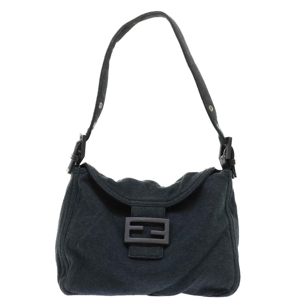 FENDI Mamma Baguette Shoulder Bag Cotton Gray 2305 26426 099 bs8040