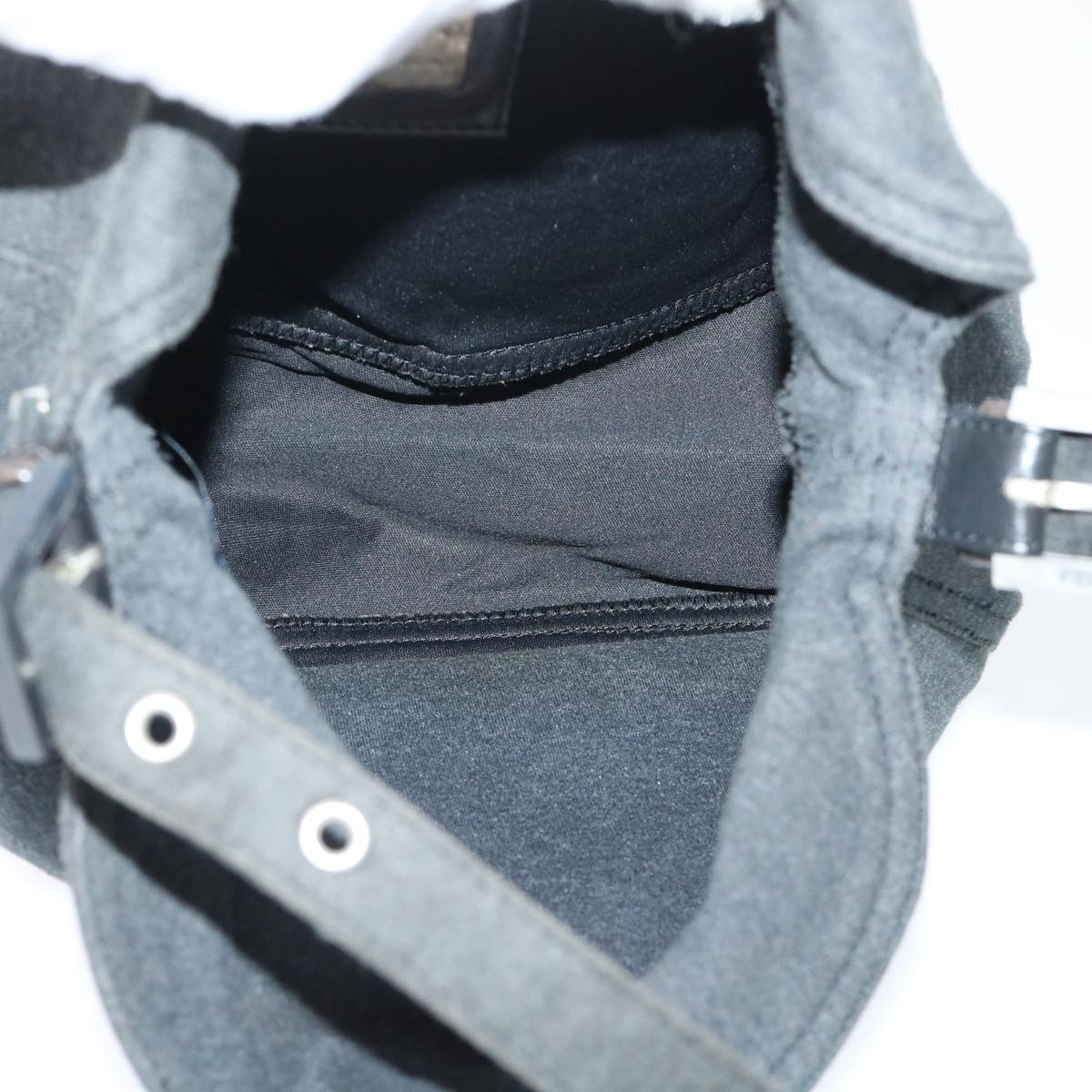 FENDI Mamma Baguette Shoulder Bag Cotton Gray 2305 26426 099 bs8040