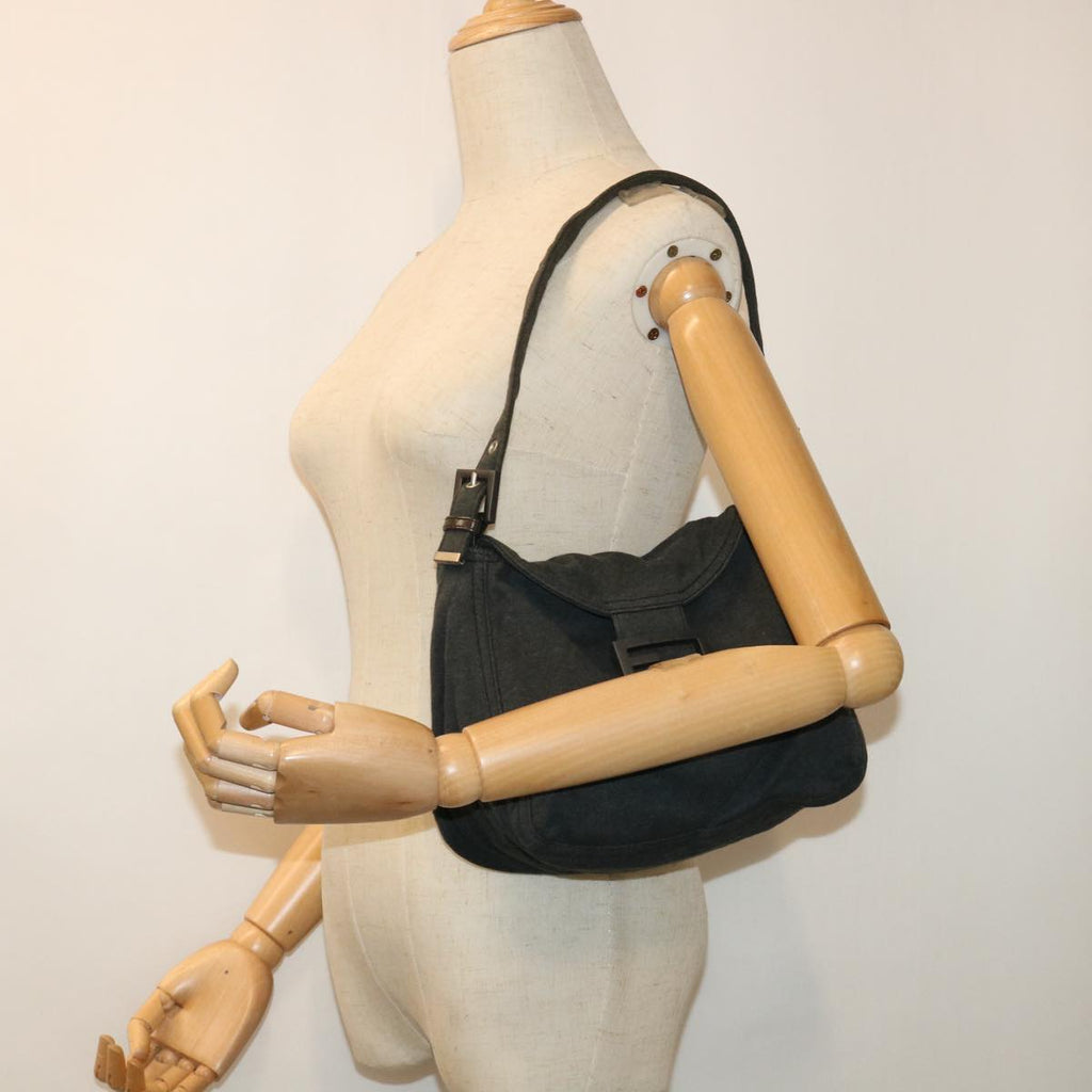 FENDI Mamma Baguette Shoulder Bag Cotton Gray 2305 26426 099 bs8040