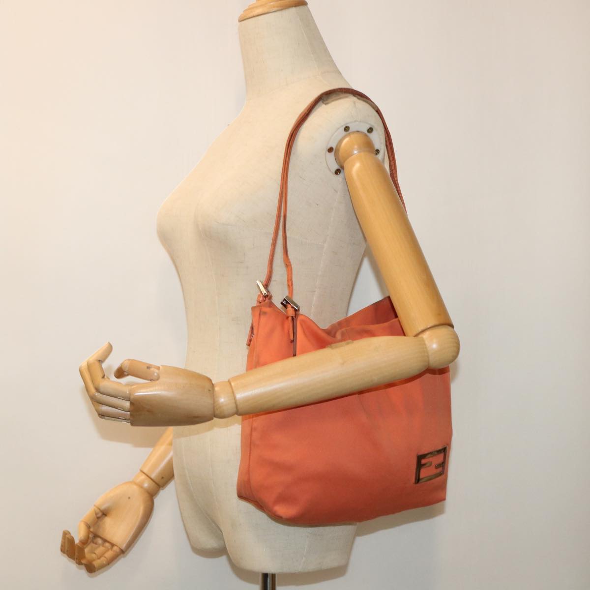 FENDI Shoulder Bag Nylon Orange bs8046