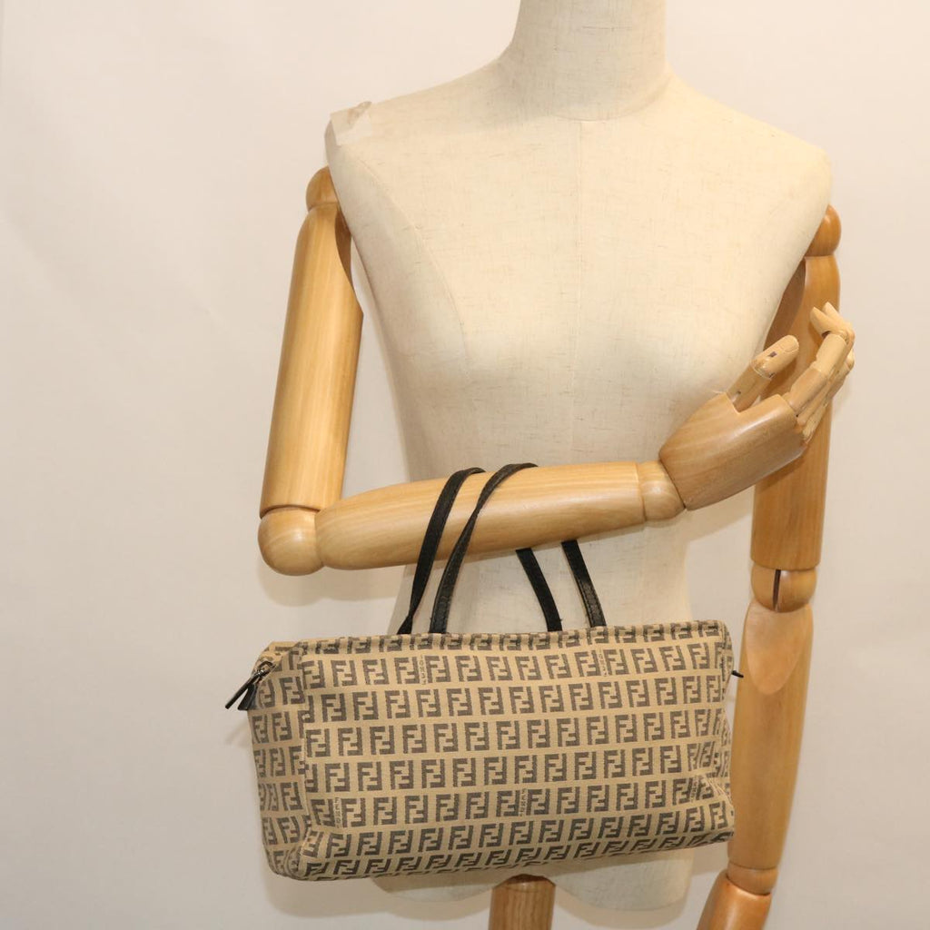 FENDI Zucchino Canvas Hand Bag Beige bs8088