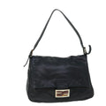 FENDI Mamma Baguette Shoulder Bag Leather Black bs8192