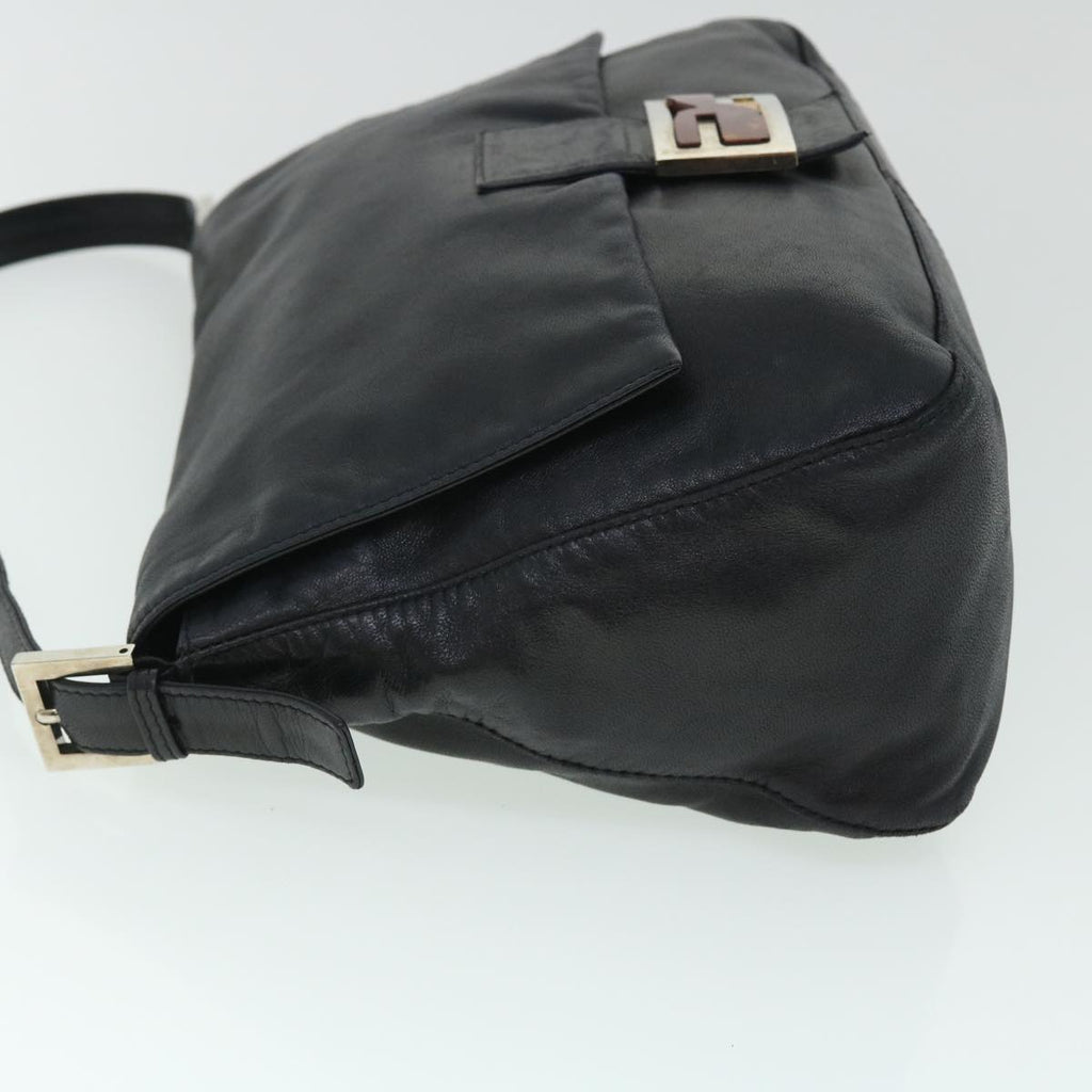 FENDI Mamma Baguette Shoulder Bag Leather Black bs8192
