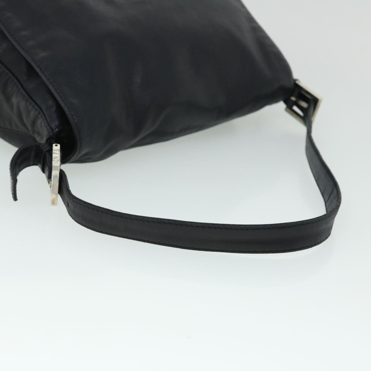 FENDI Mamma Baguette Shoulder Bag Leather Black bs8192