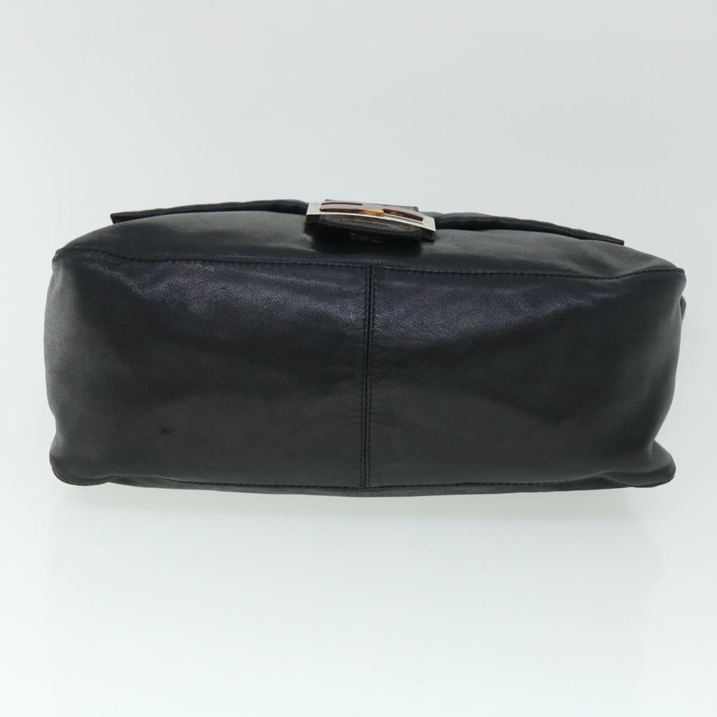 FENDI Mamma Baguette Shoulder Bag Leather Black bs8192