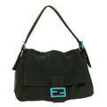 FENDI Mamma Baguette Shoulder Bag cotton Green Light Blue bs8194