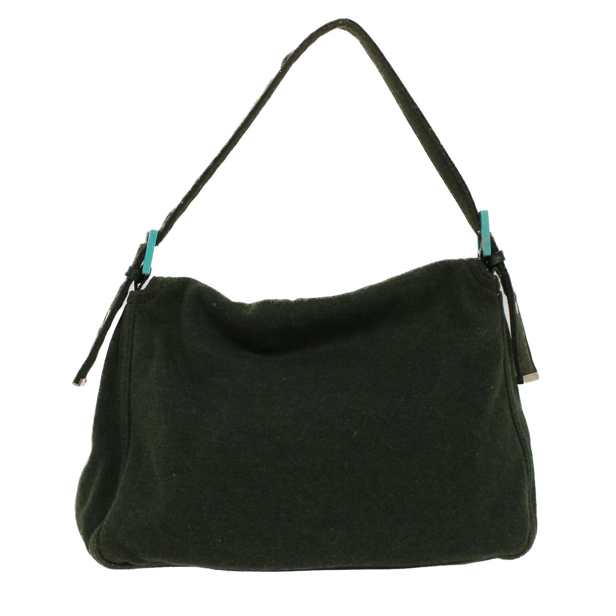 FENDI Mamma Baguette Shoulder Bag cotton Green Light Blue bs8194